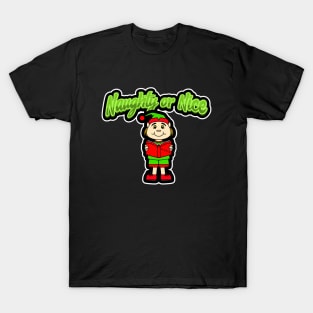 ELF Christmas Gift Naughty Or Nice T-Shirt